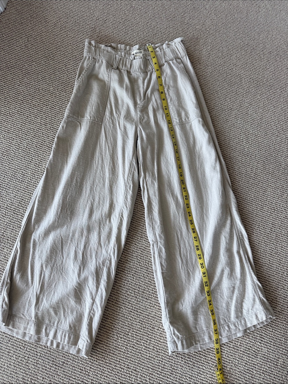 Blank NYC Light Beige Wide-Leg Pants